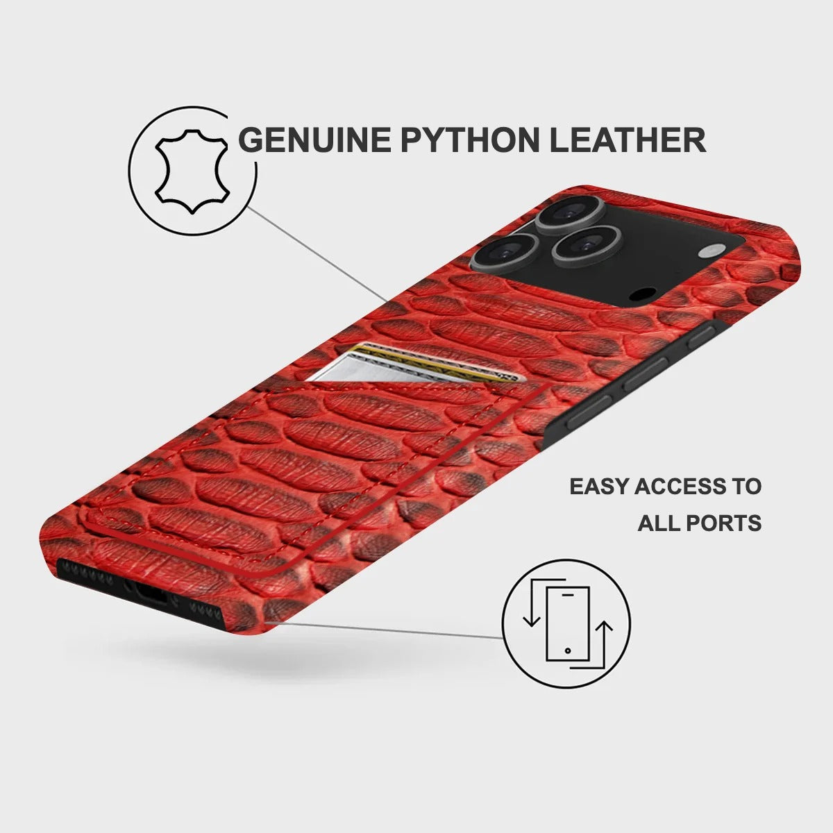 iPhone 17 Pro Max Leather Case — Piton Cardholder