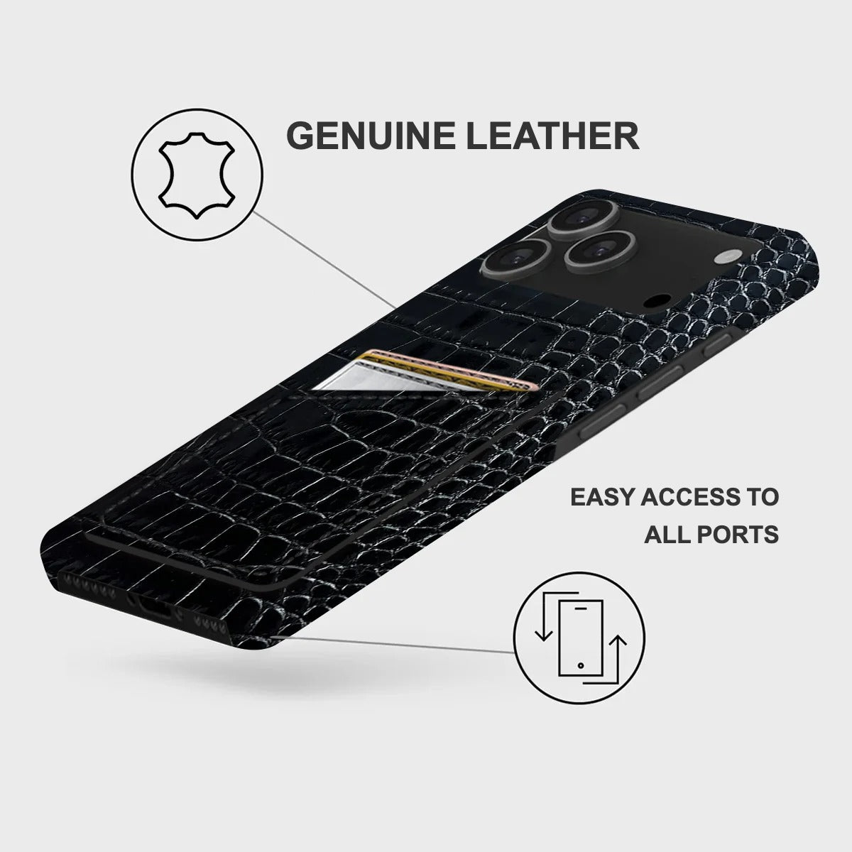 iPhone 17 Pro Max Leather Case — Neo Cardholder