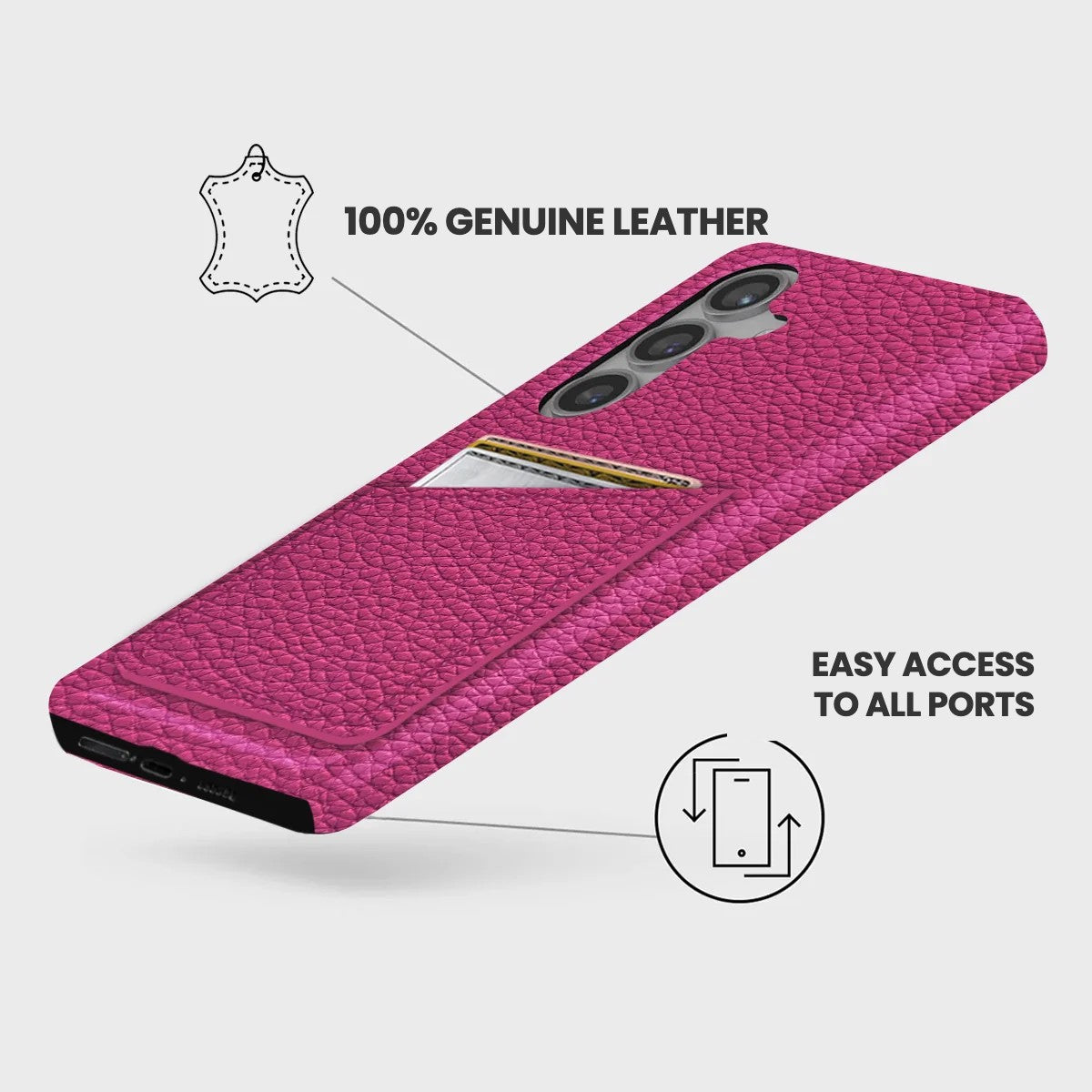 Galaxy S24 FE Leather Case — Ashe Cardholder