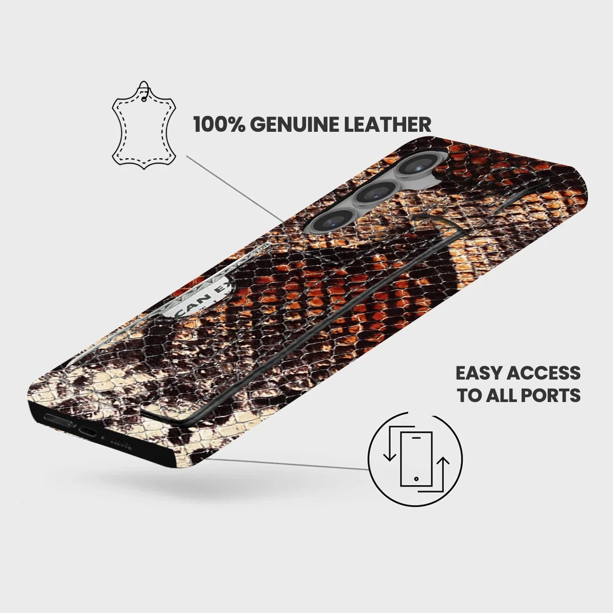 Galaxy S24 Plus Leather Case — Elise Handle Cardholder