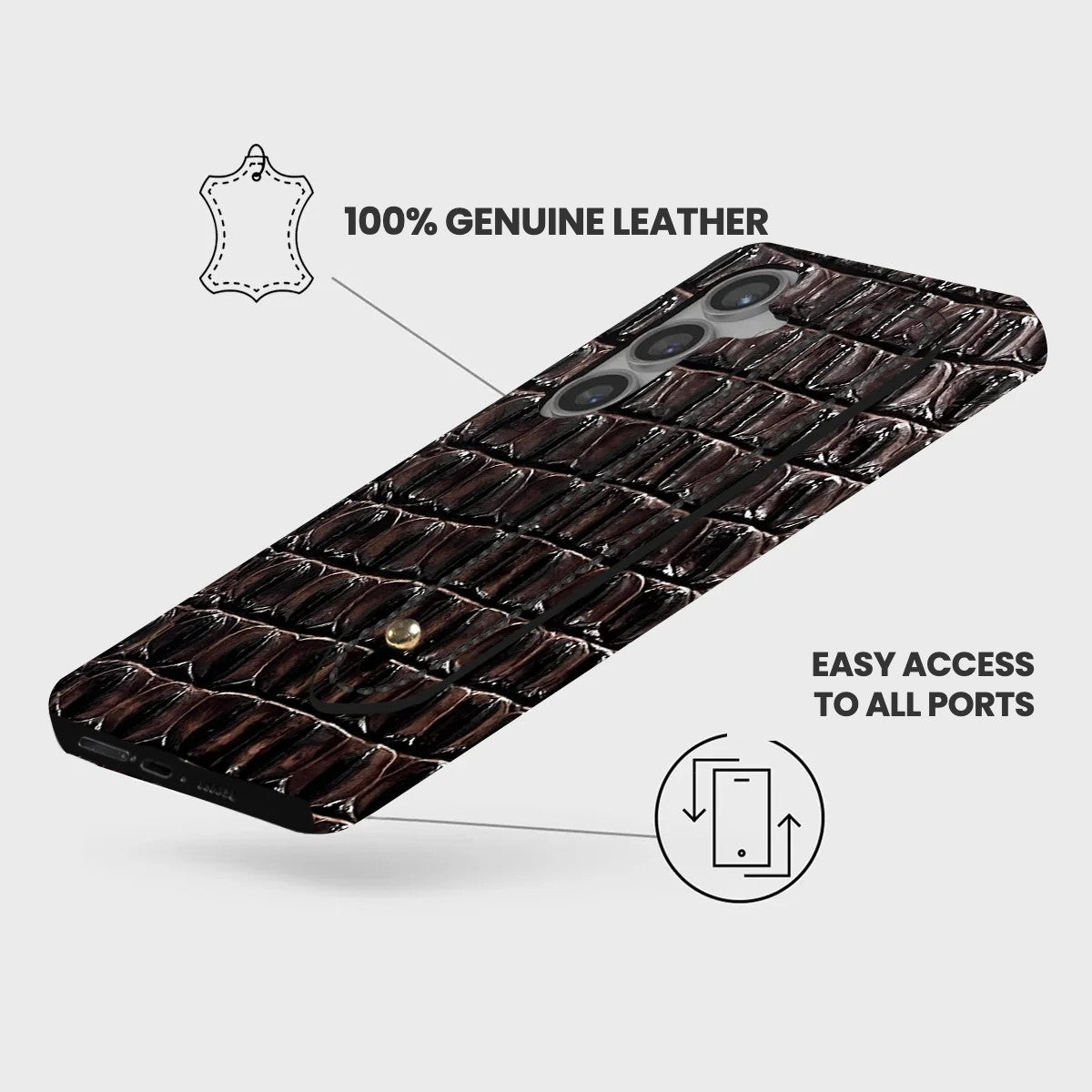 Galaxy S24 Leather Case — Titan Handle