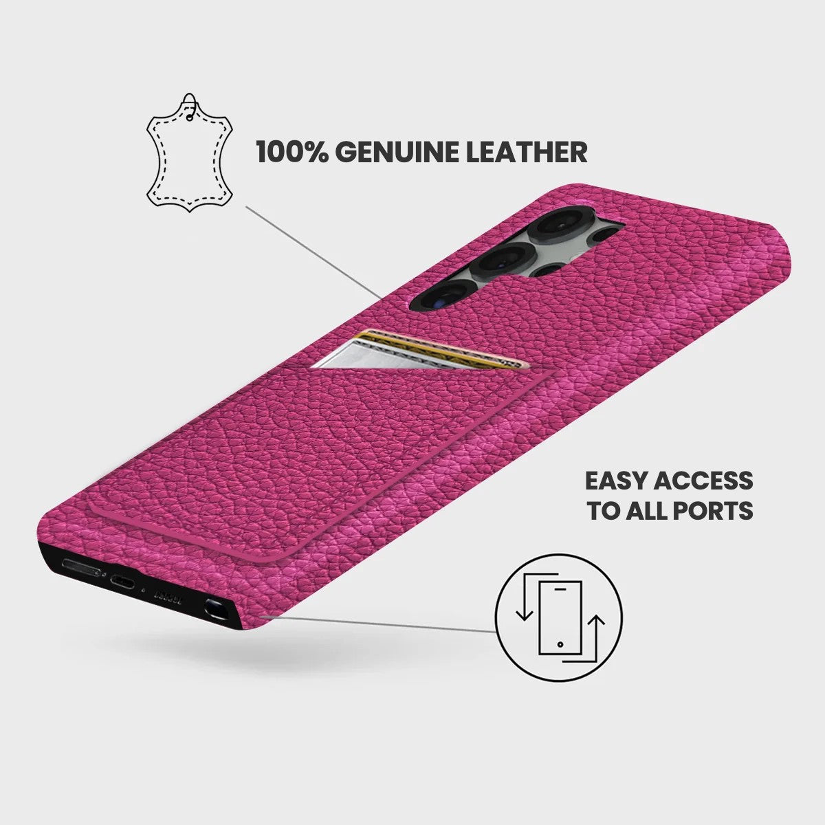 Galaxy S24 Ultra Leather Case — Ashe Cardholder
