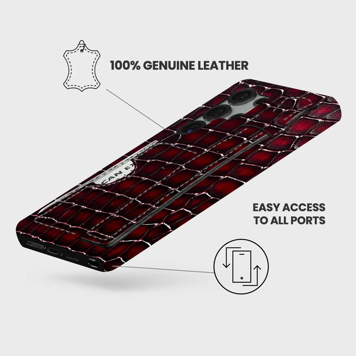 Galaxy S24 Ultra Leather Case — Lusso Handle Cardholder
