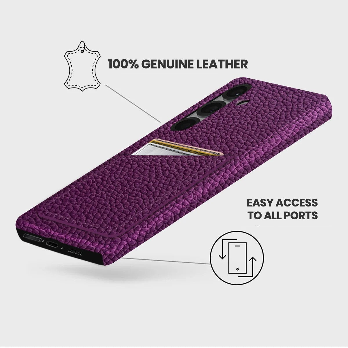 Galaxy S25 Leather Case — Ashe Cardholder