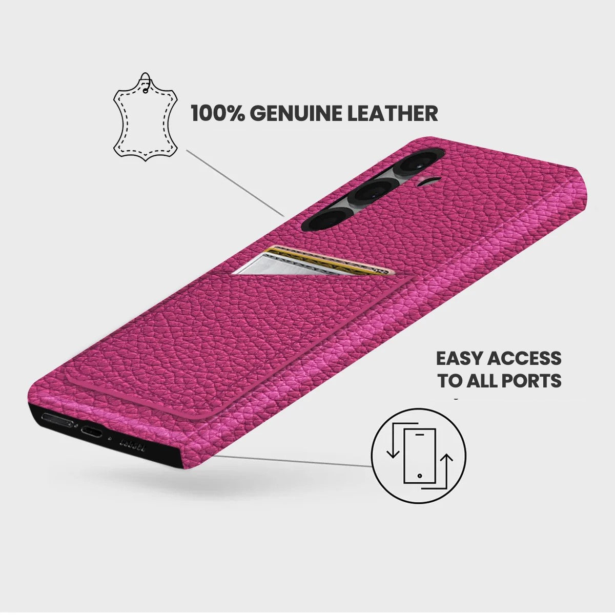 Galaxy S25 Leather Case — Ashe Cardholder