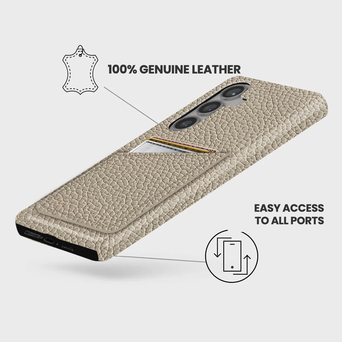 Galaxy S25 FE Leather Case — Ashe Cardholder