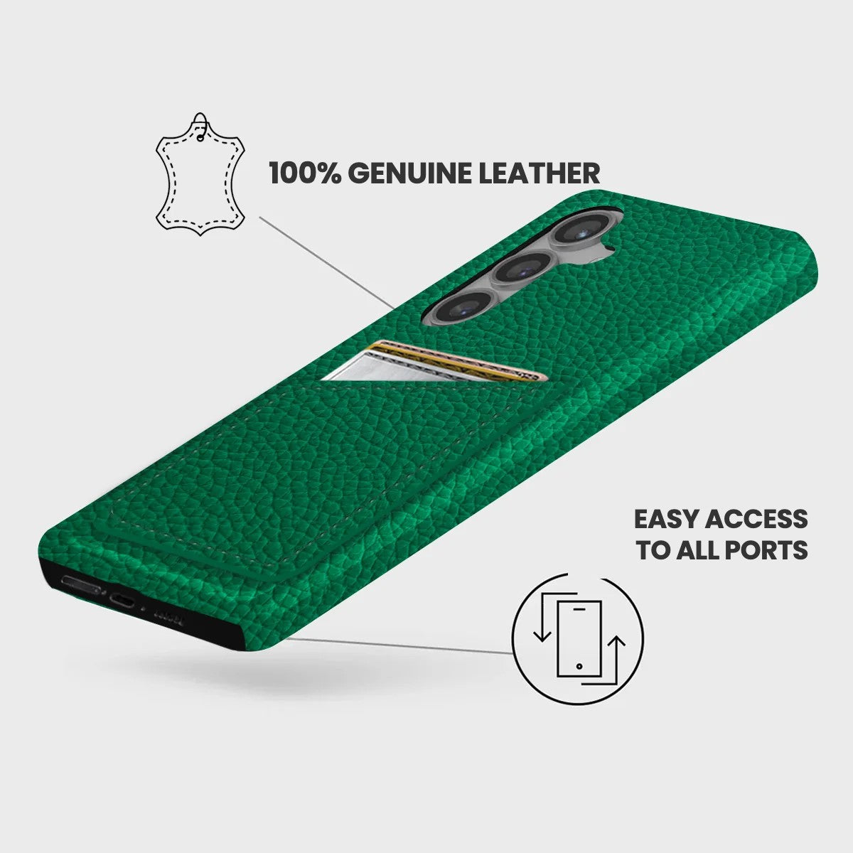 Galaxy S25 FE Leather Case — Ashe Cardholder