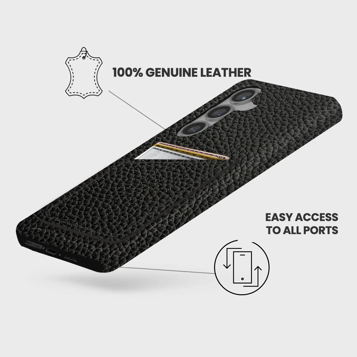 Galaxy S25 FE Leather Case — Ashe Cardholder