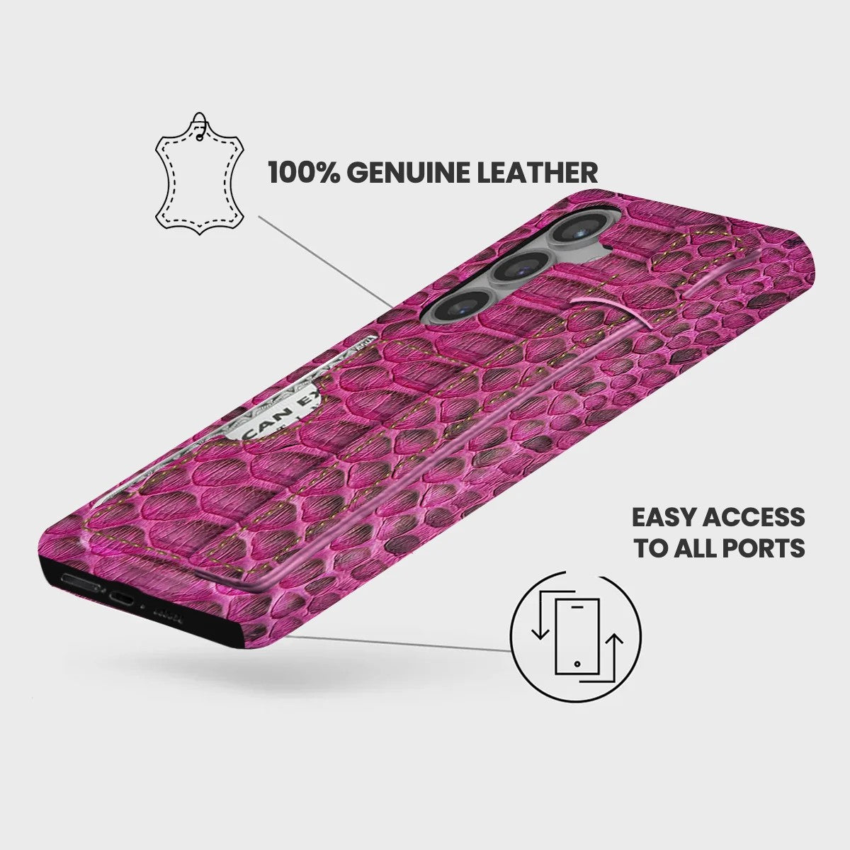 Galaxy S25 FE Leather Case — Piton Handle Cardholder