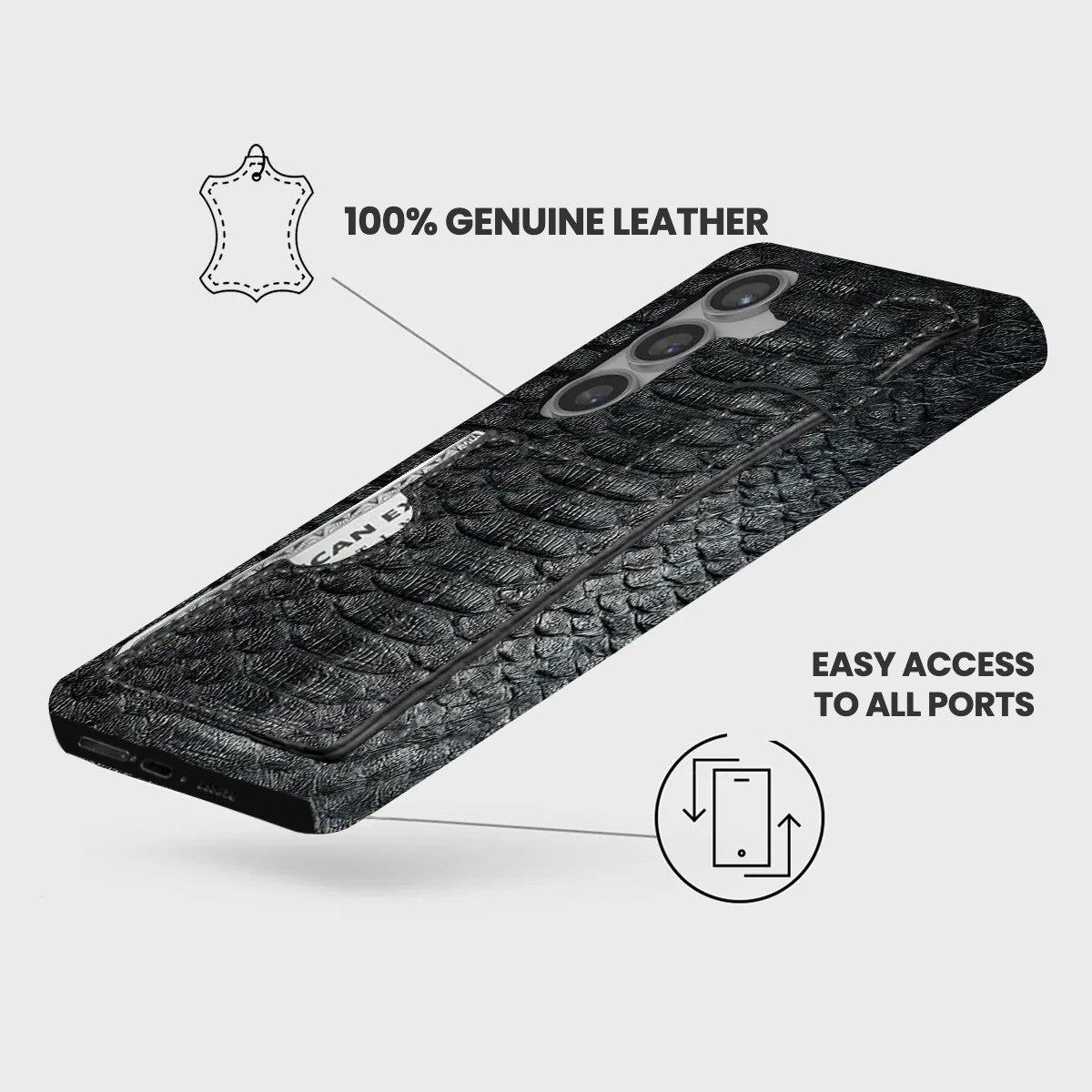 Galaxy S25 FE Leather Case — Piton Handle Cardholder