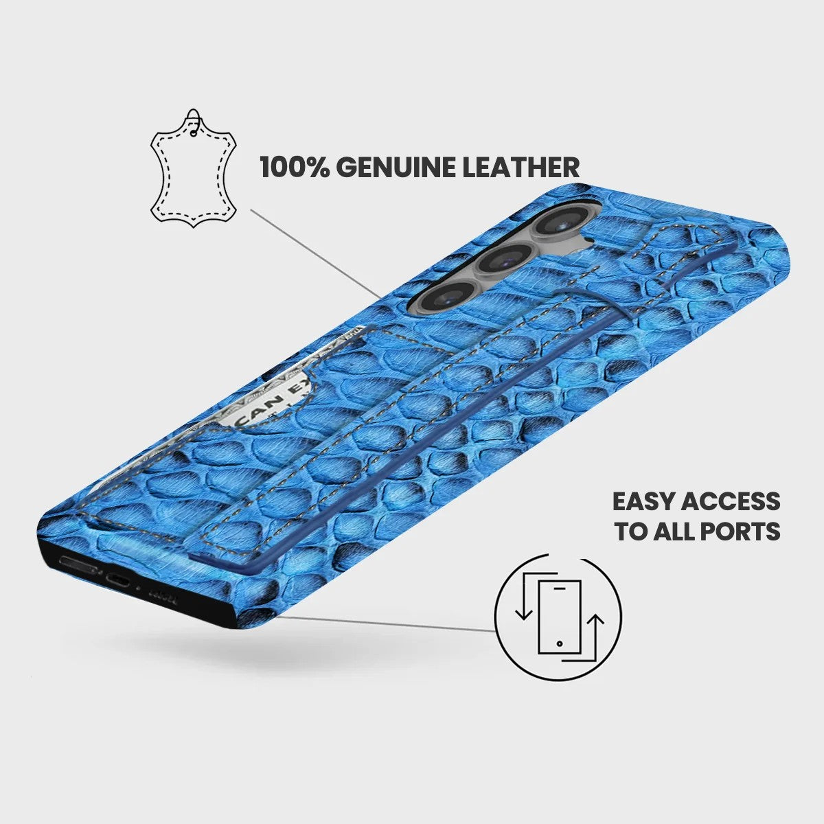 Galaxy S25 FE Leather Case — Piton Handle Cardholder