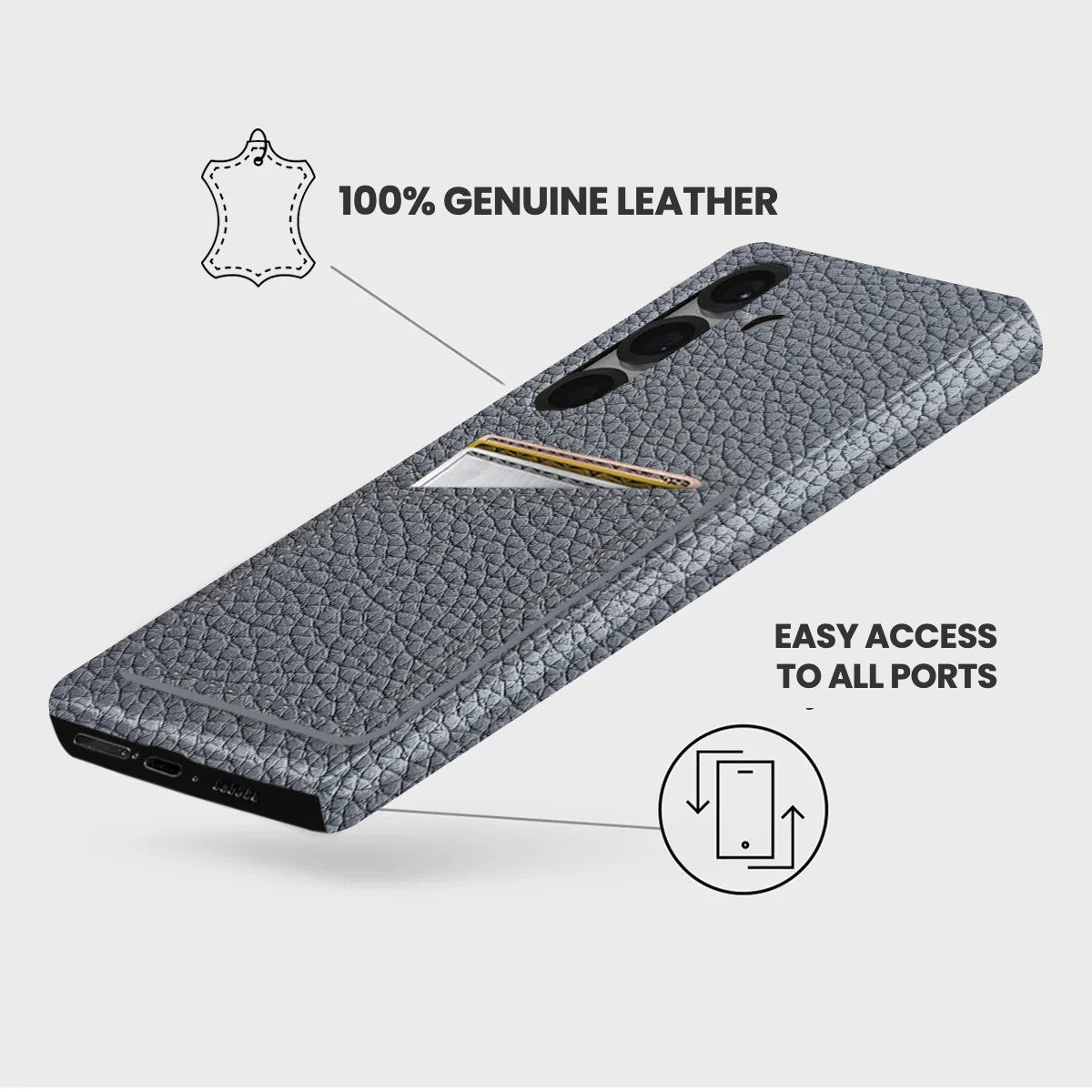 Galaxy S25 Plus Leather Case — Ashe Cardholder