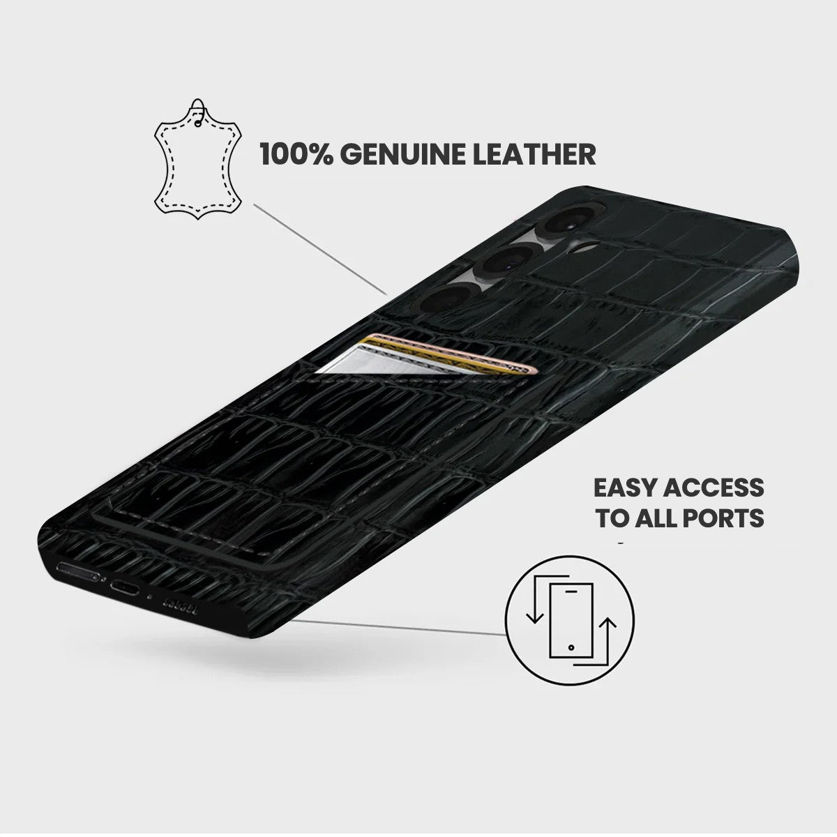 Galaxy S25 Plus Leather Case — Vega Cardholder