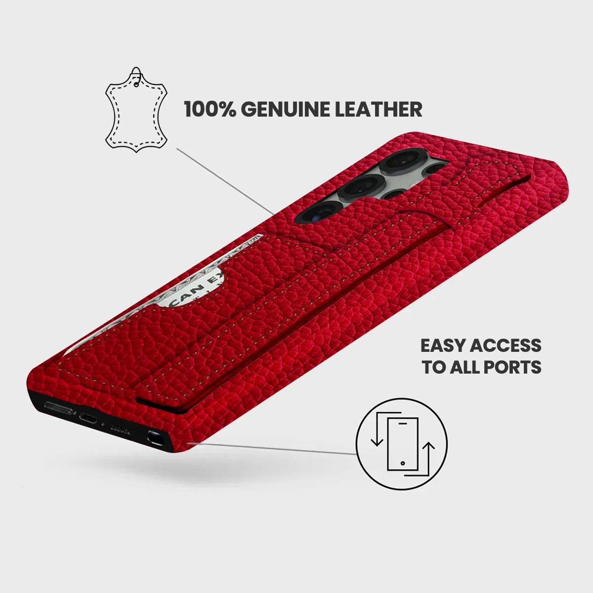 Galaxy S25 Ultra Leather Case — Ashe Handle Cardholder