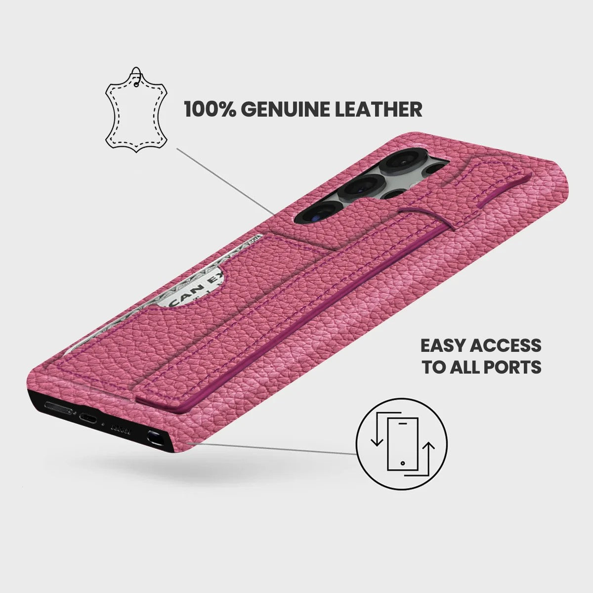 Galaxy S25 Ultra Leather Case — Ashe Handle Cardholder