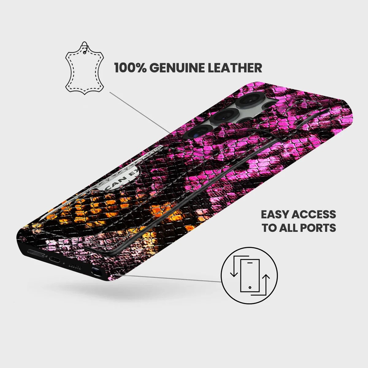 Galaxy S25 Ultra Leather Case — Elise Handle Cardholder