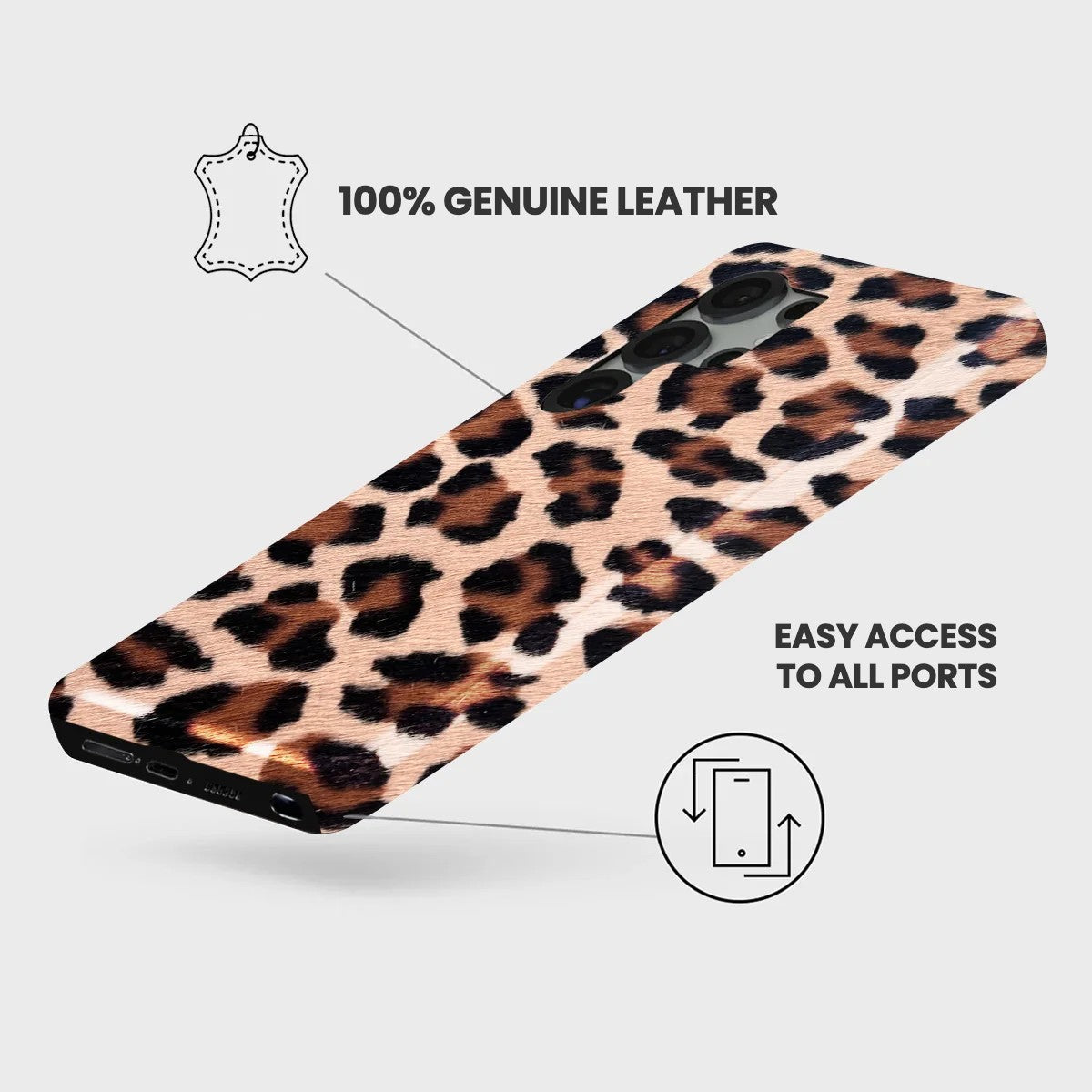 Galaxy S25 Ultra Leather Case — Leopard