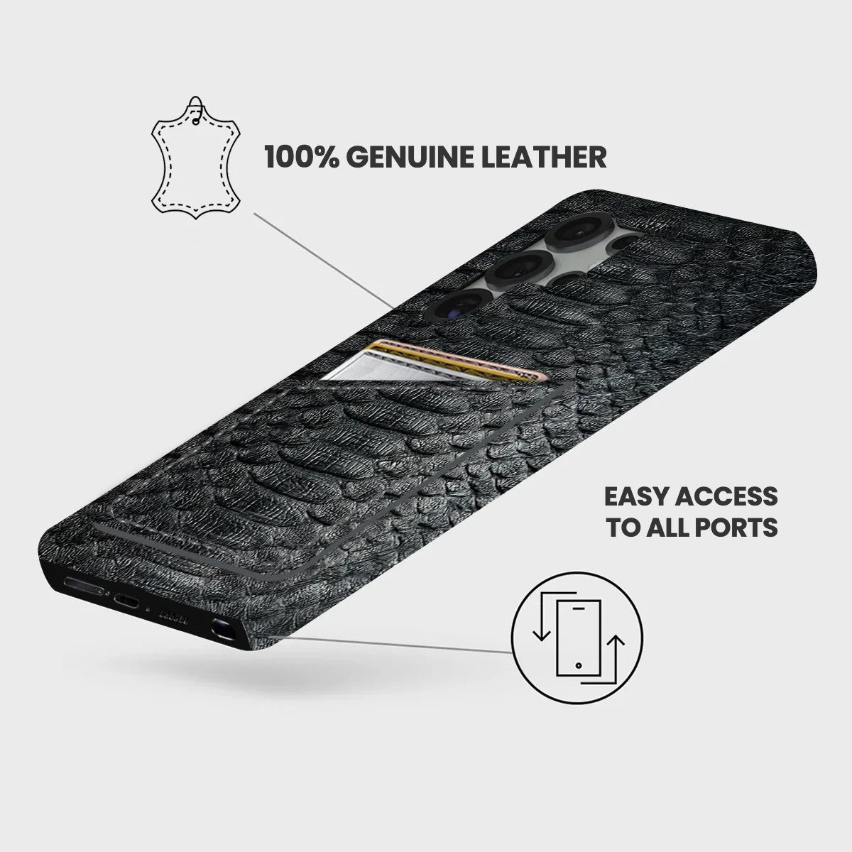 Galaxy S25 Ultra Leather Case — Piton Cardholder