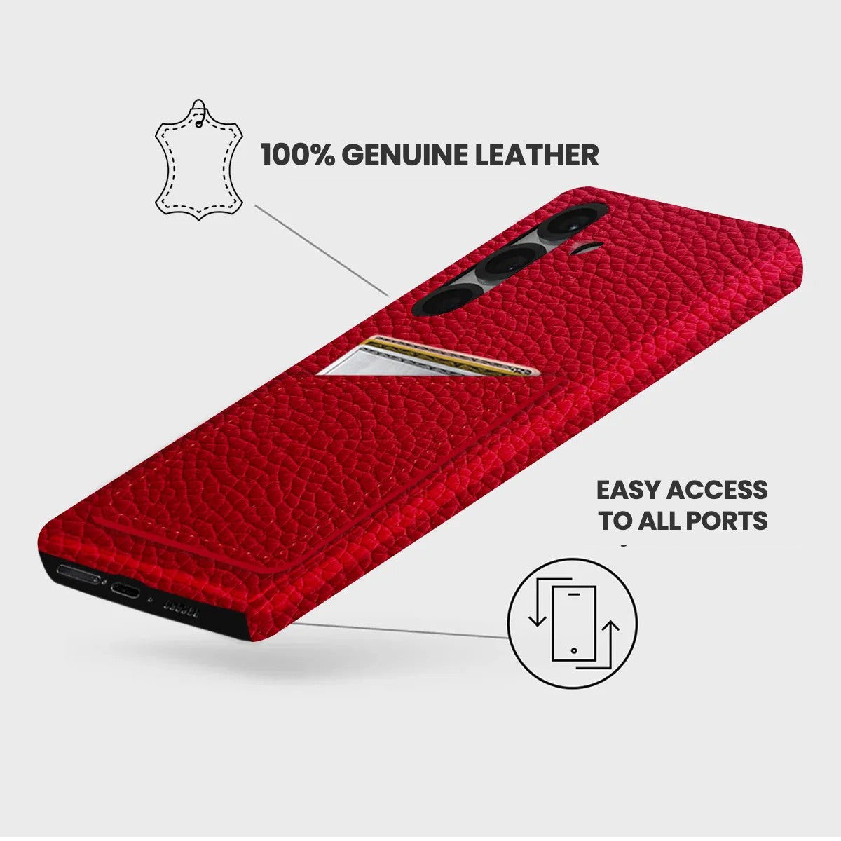 Galaxy S26 Leather Case — Ashe Cardholder
