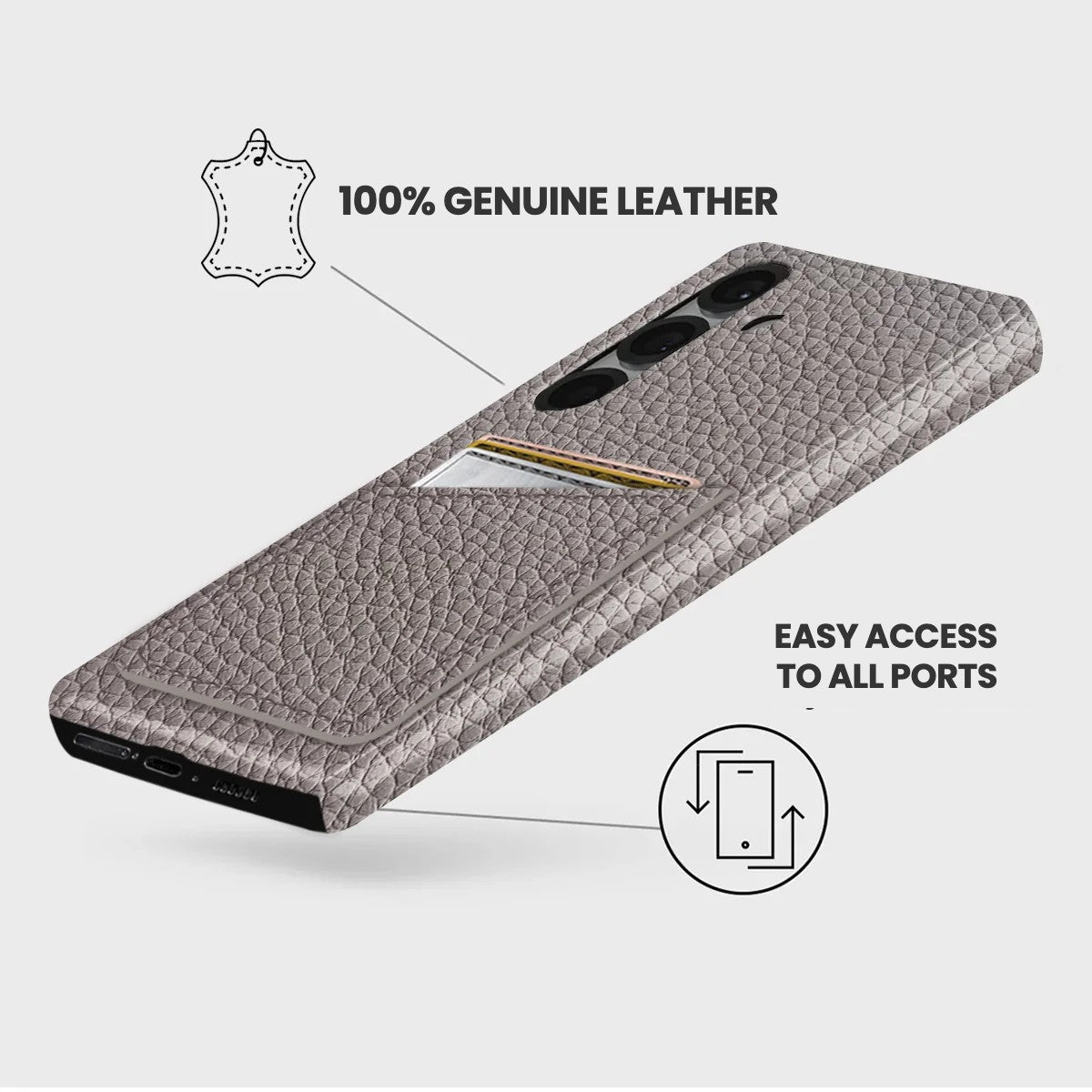 Galaxy S26 Leather Case — Ashe Cardholder
