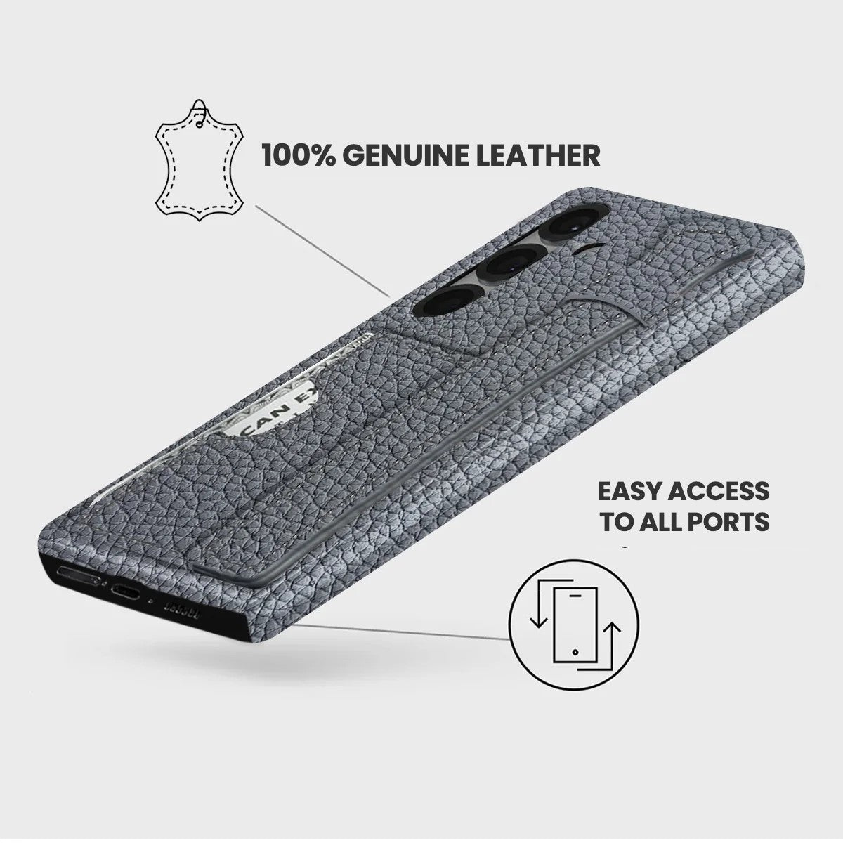 Galaxy S26 Leather Case — Ashe Handle Cardholder