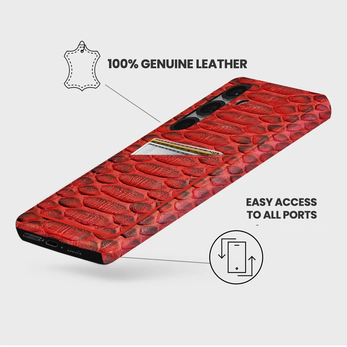 Galaxy S26 Leather Case — Piton Cardholder