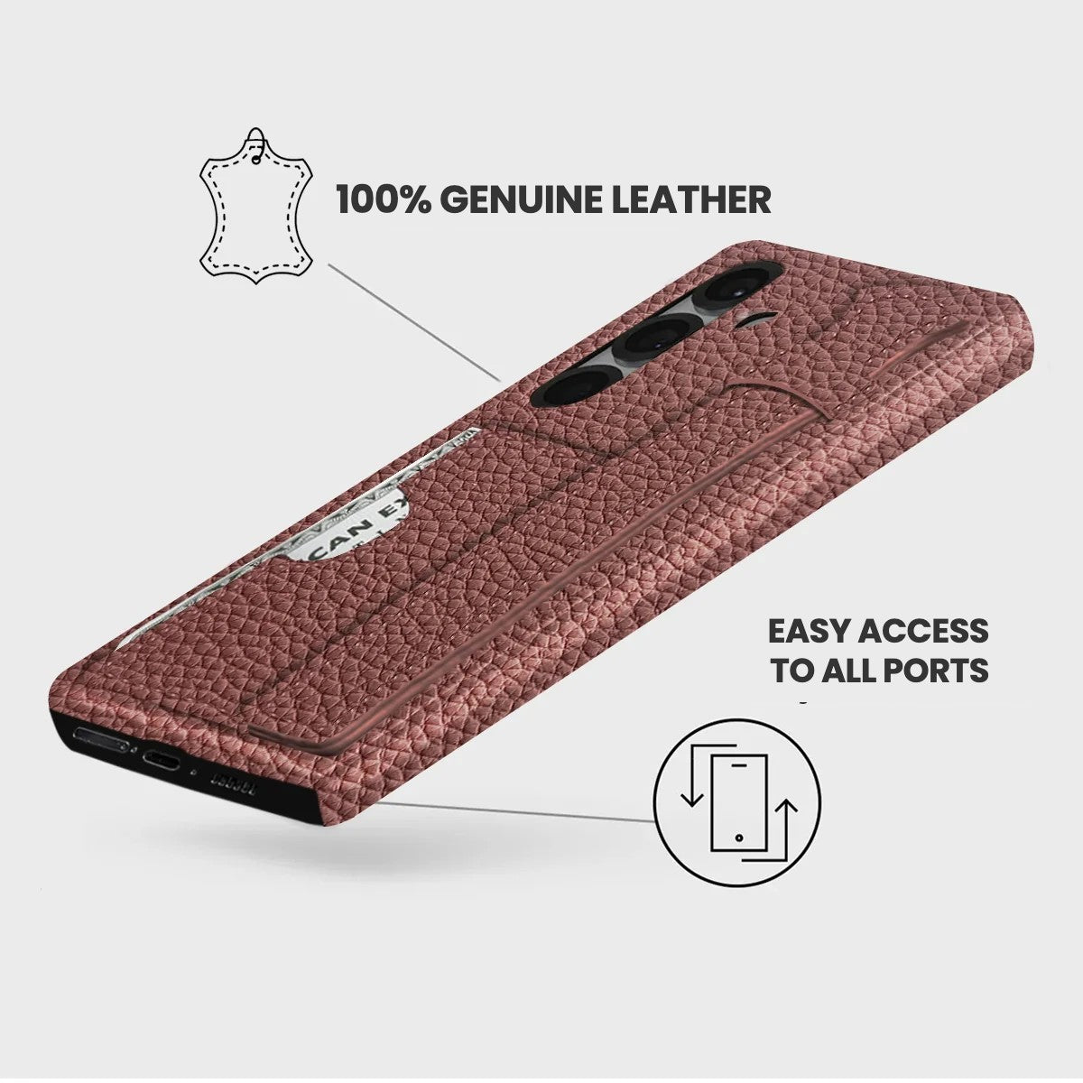 Galaxy S26 Plus Leather Case — Ashe Handle Cardholder
