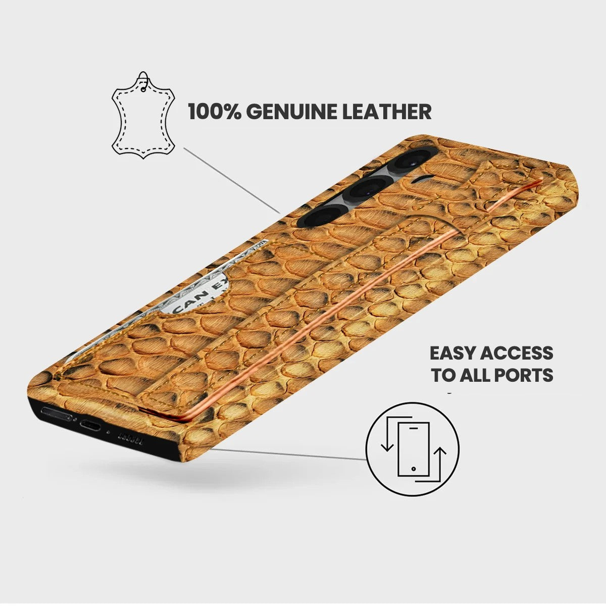 Galaxy S26 Plus Leather Case — Piton Handle Cardholder