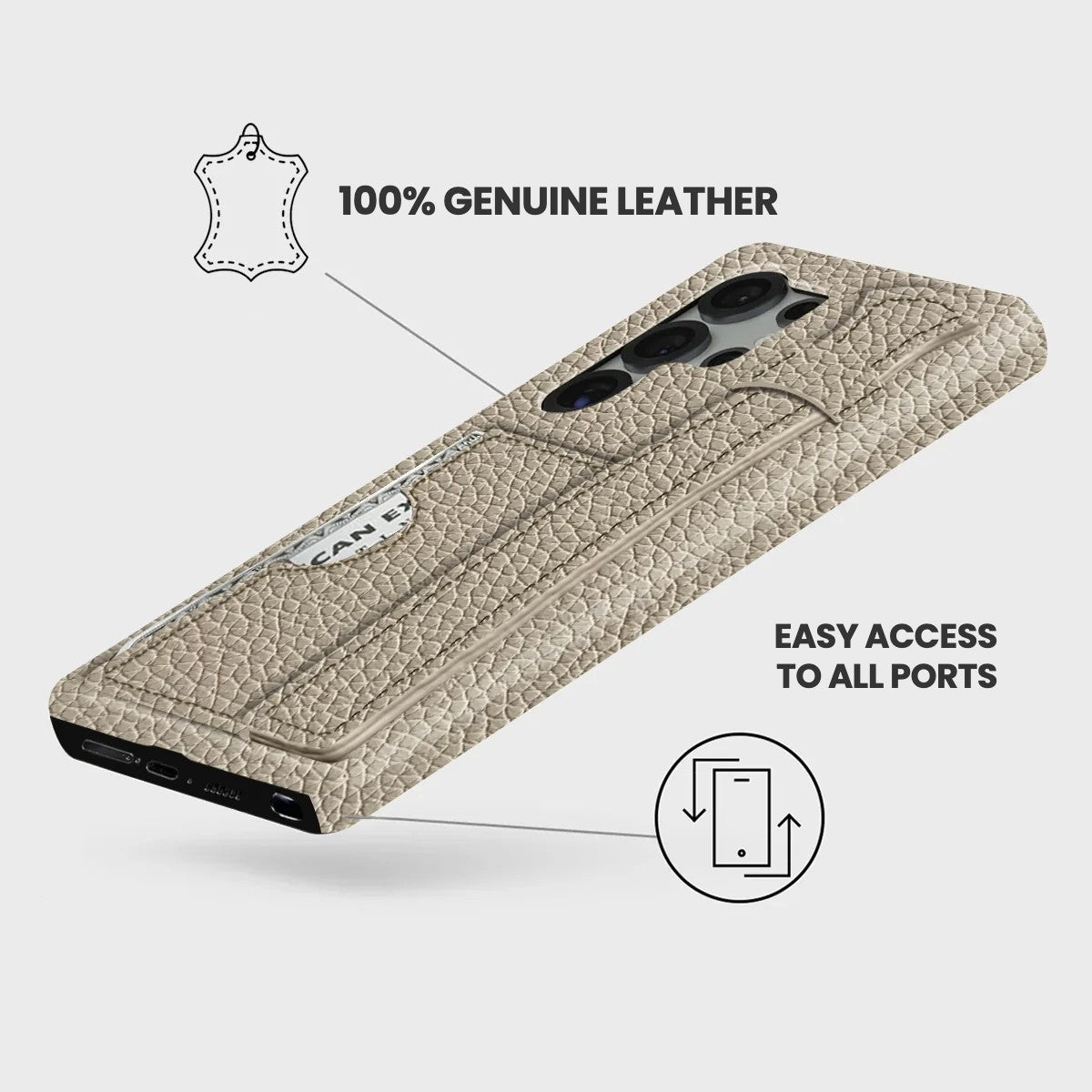 Galaxy S26 Ultra Leather Case — Ashe Handle Cardholder
