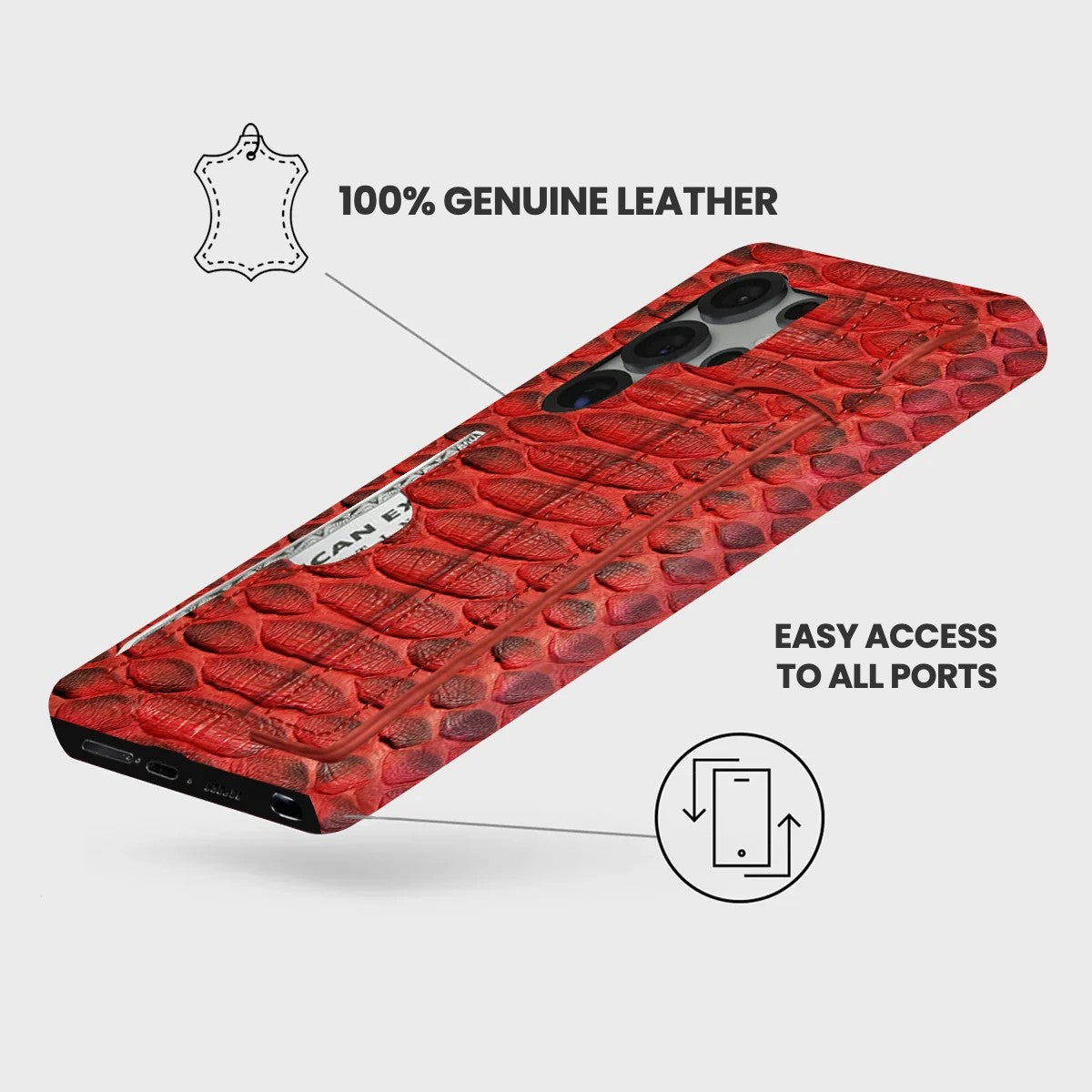 Galaxy S26 Ultra Leather Case — Piton Handle Cardholder