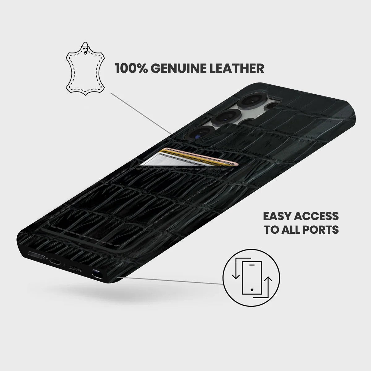 Galaxy S26 Ultra Leather Case — Vega Cardholder