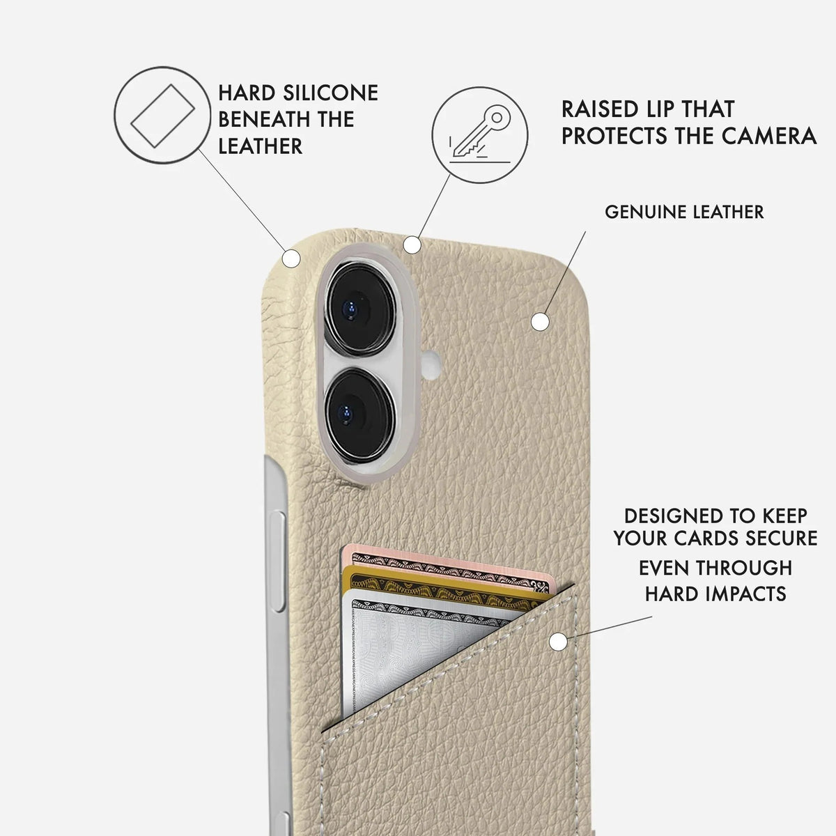 iPhone 16 Leather Case — Ashe Cardholder