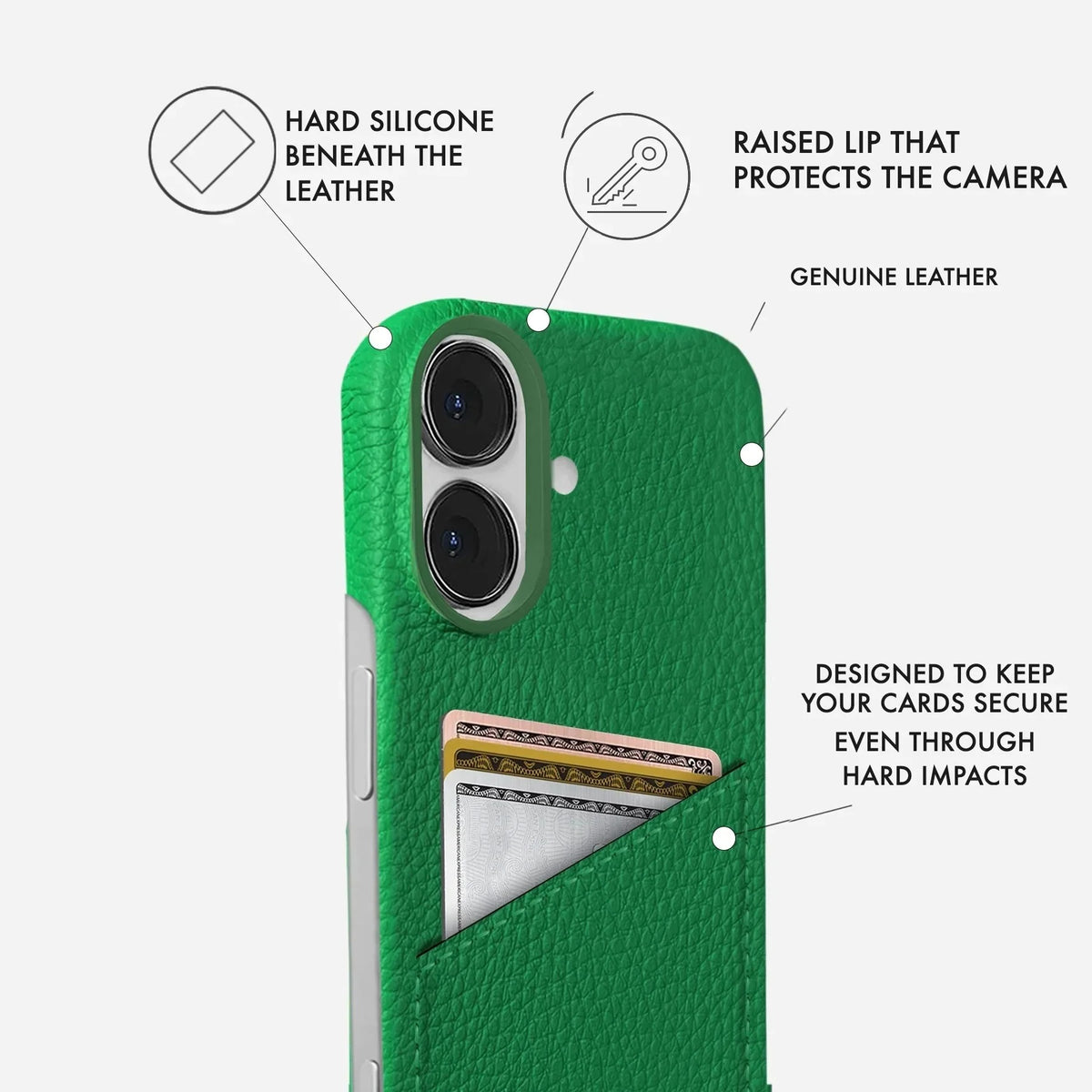 iPhone 16 Plus Leather Case — Ashe Cardholder