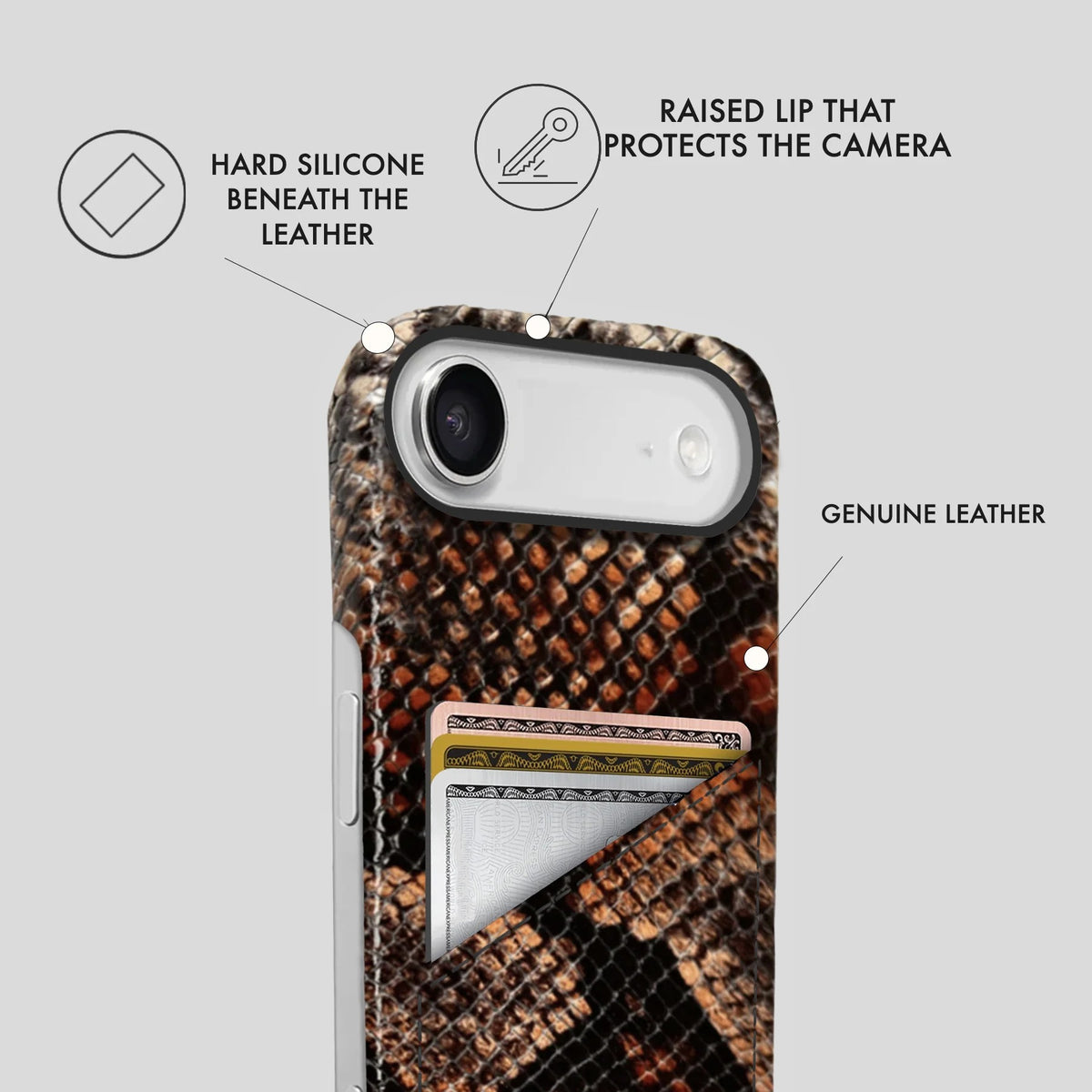 iPhone 17 Air Leather Case — Elise Cardholder