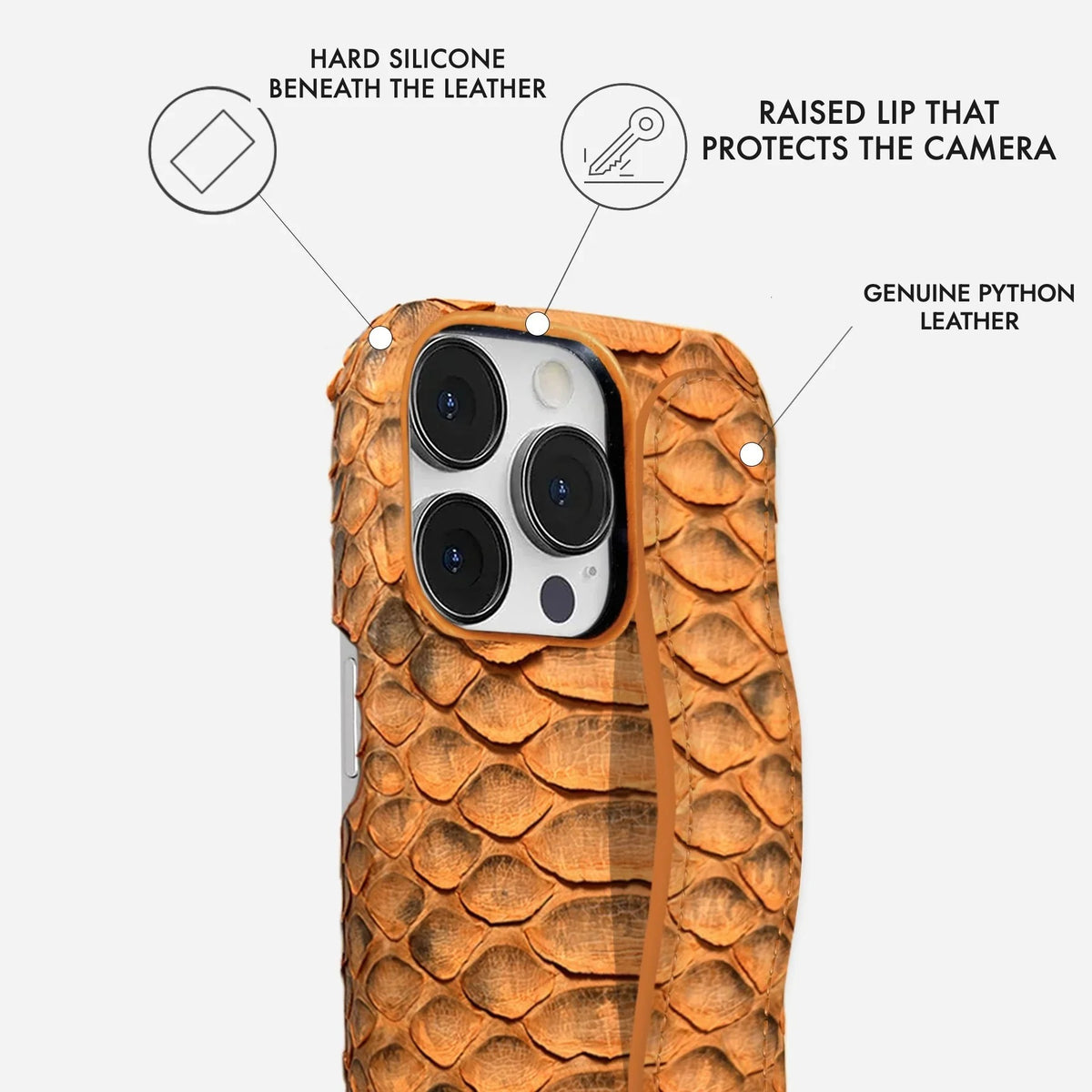 iPhone 15 Pro Max Python Leather Case — Python Handle