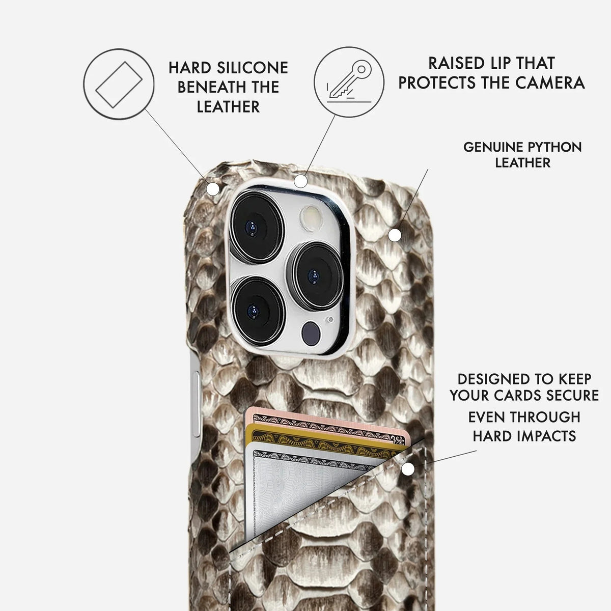 iPhone 15 Pro Max Python Leather Case — Python Cardholder