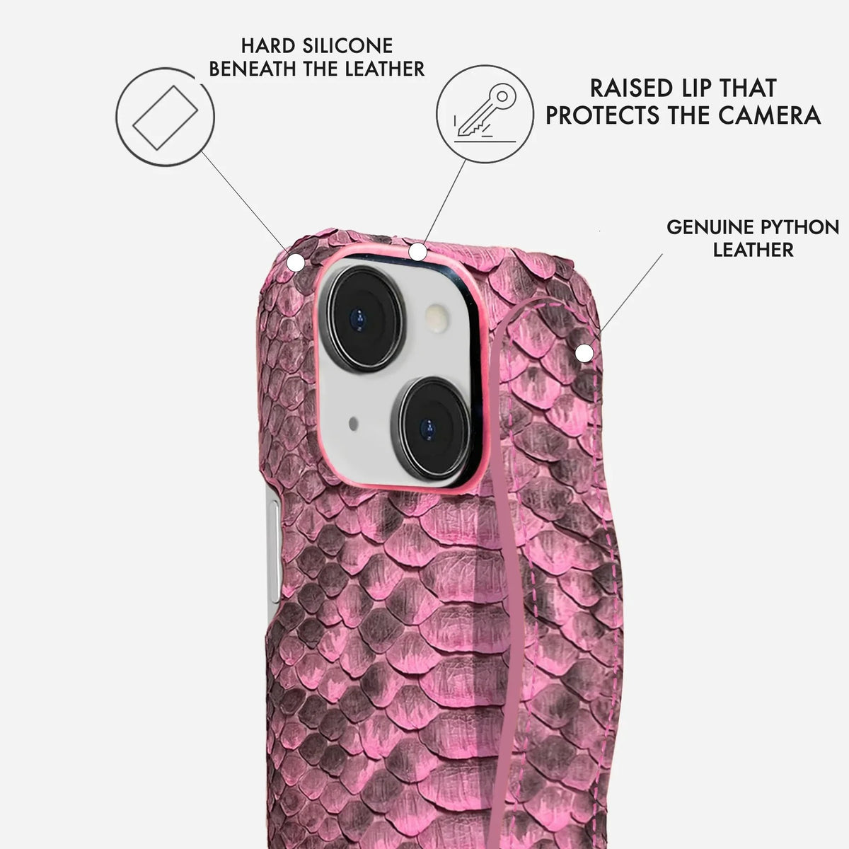 iPhone 13 Python Leather Case — Python Handle