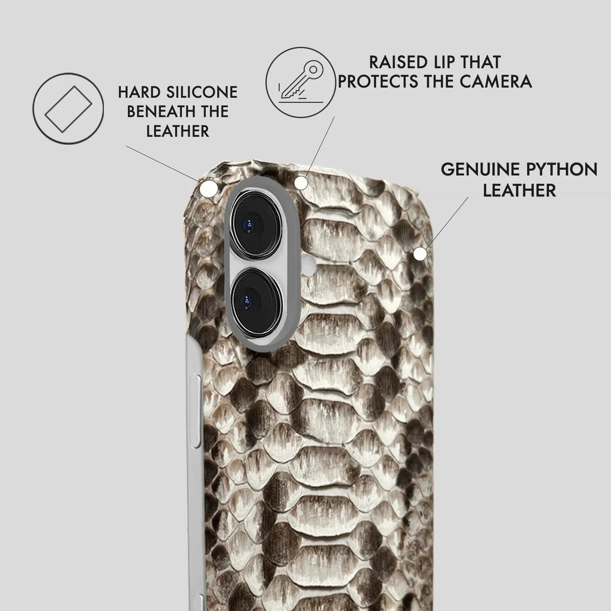 iPhone 16 Plus Python Leather Case — Python