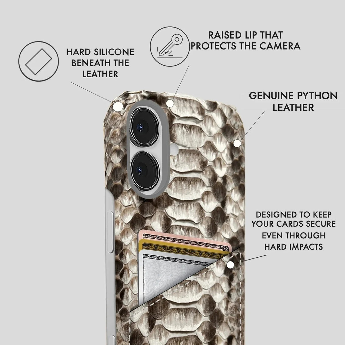 iPhone 17 Python Leather Case — Python Cardholder