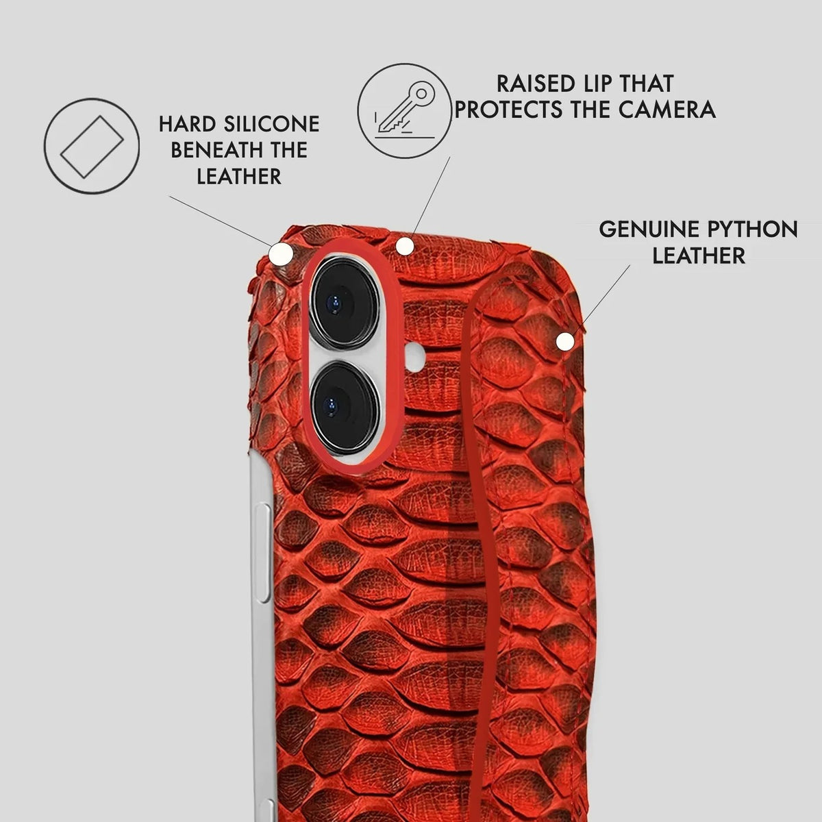 iPhone 17 Python Leather Case — Python Handle