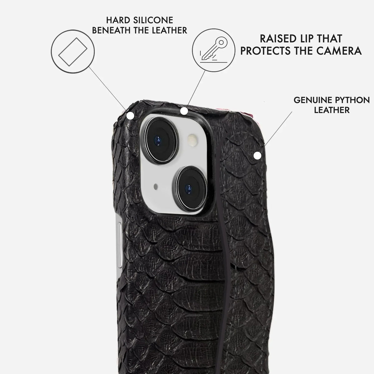 iPhone 14 Plus Python Leather Case — Python Handle