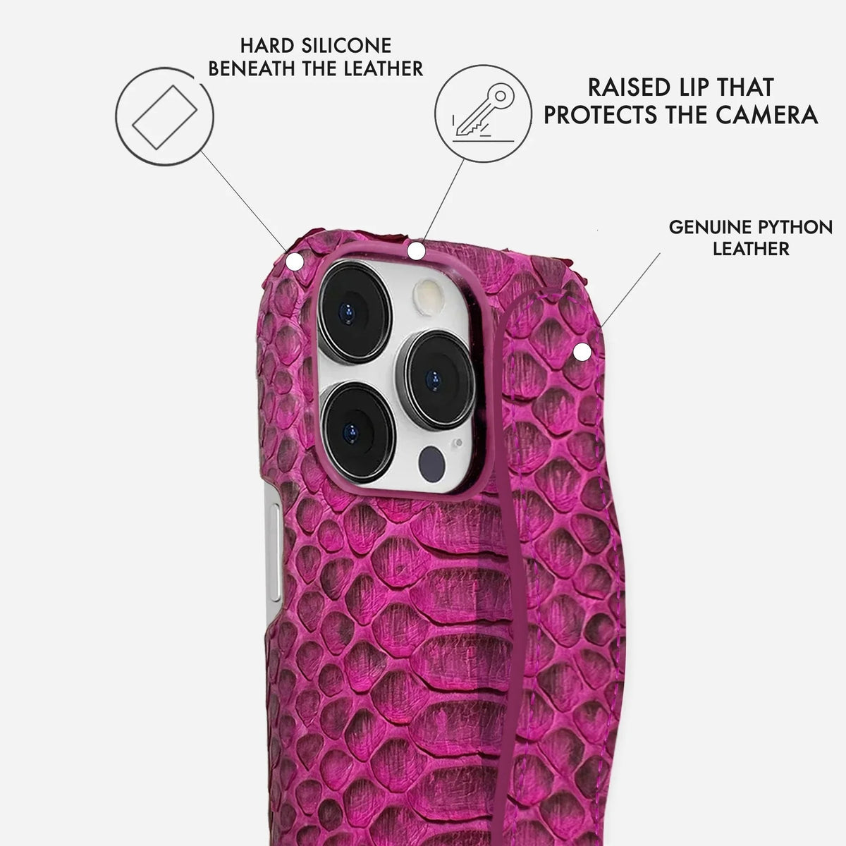 iPhone 15 Pro Max Python Leather Case — Python Handle