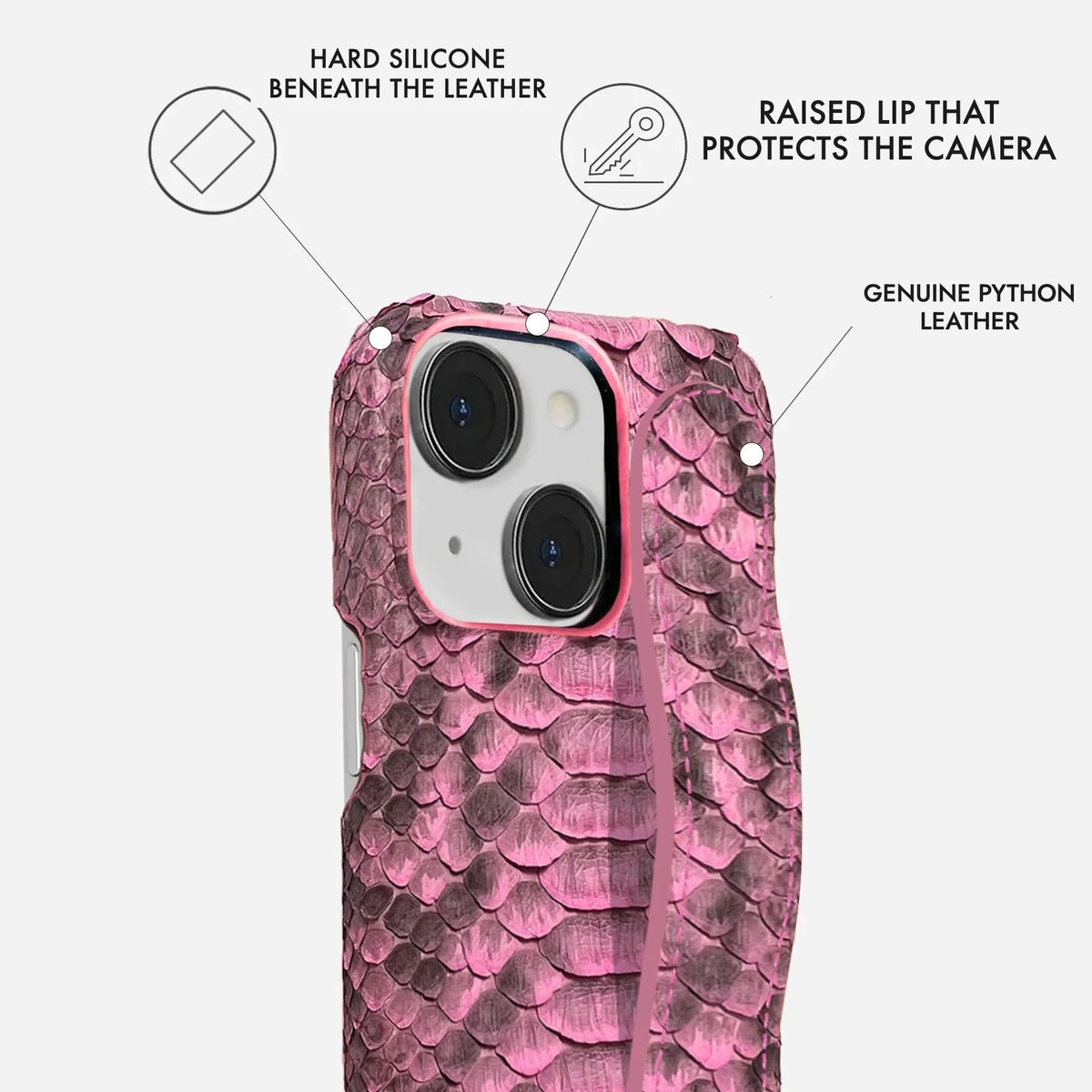 iPhone 14 Plus Python Leather Case — Python Handle