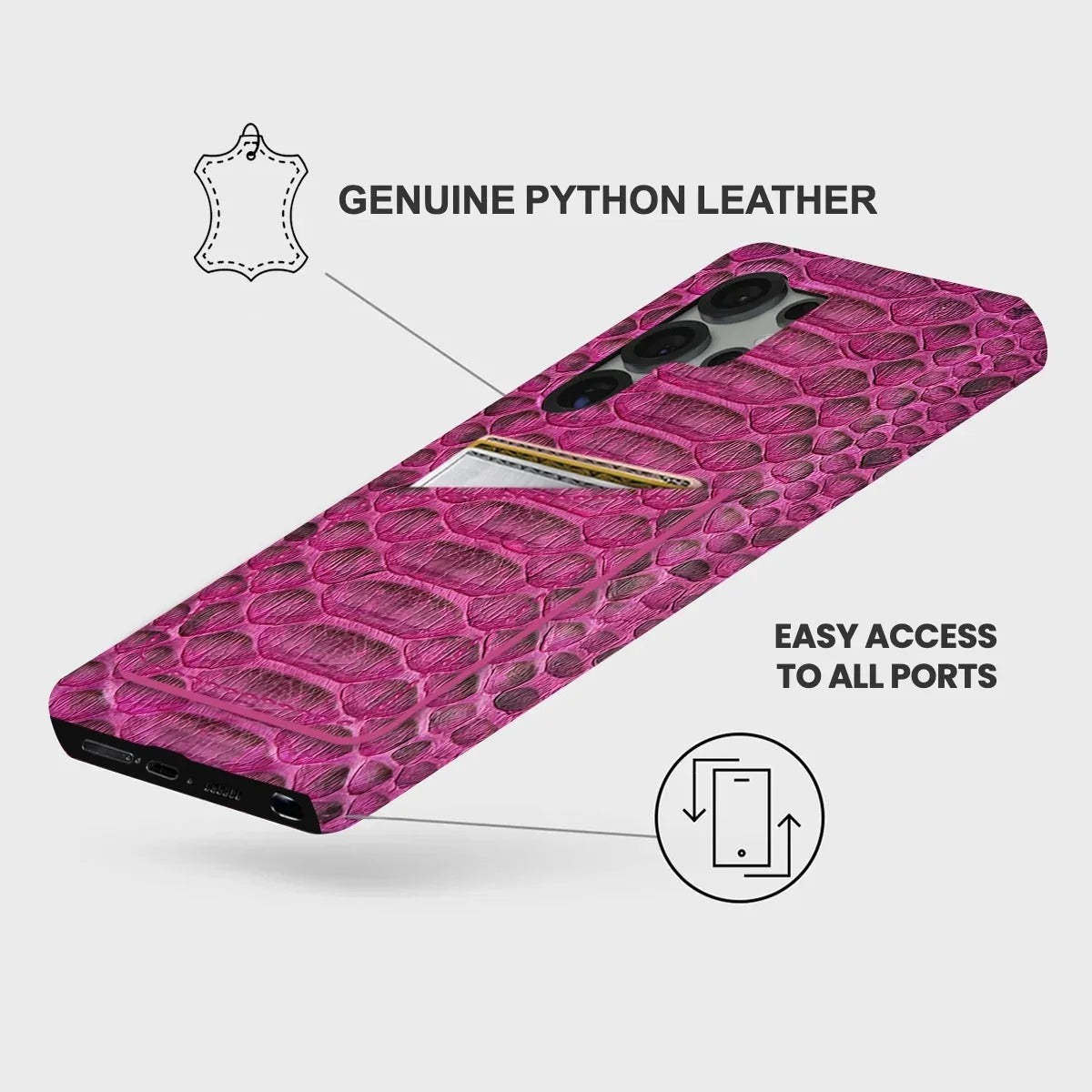 Galaxy S25 Ultra Python Leather Case — Python Cardholder