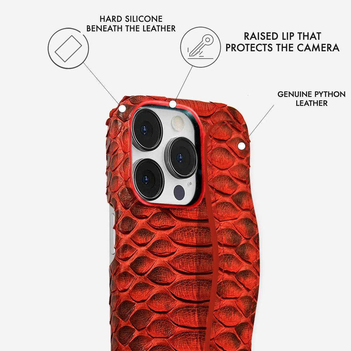 iPhone 14 Pro Max Python Leather Case — Python Handle