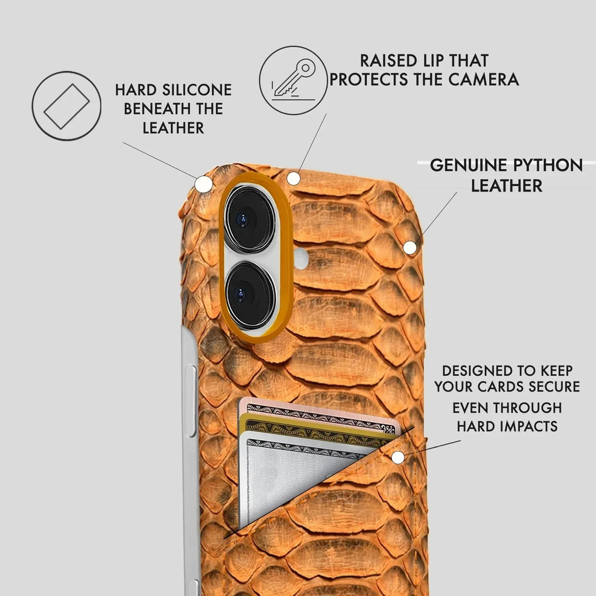 iPhone 16 Python Leather Case — Python Cardholder