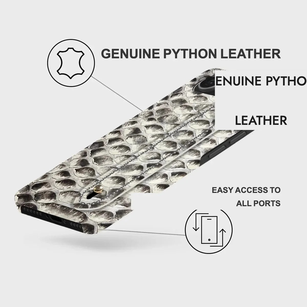 iPhone 17 Air Python Leather Case — Python Handle