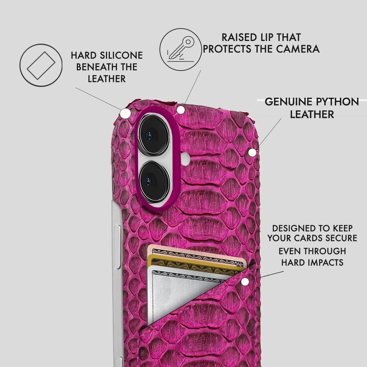 iPhone 17 Python Leather Case — Python Cardholder