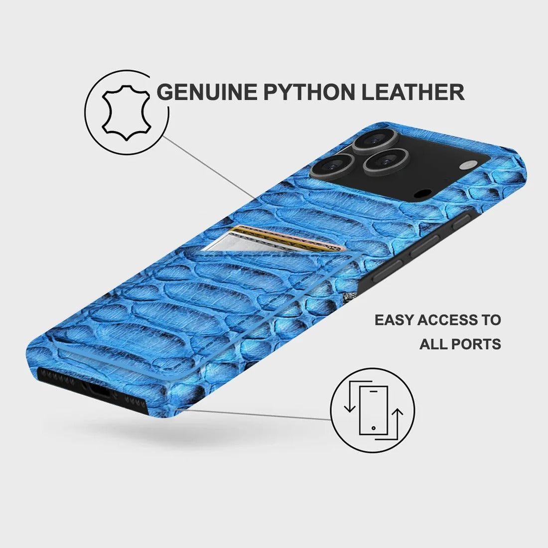 iPhone 17 Pro Python Leather Case — Python Cardholder