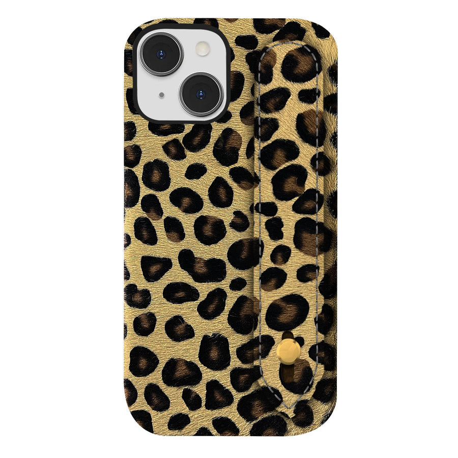 iPhone 14 Leather Case — Leopard Handle
